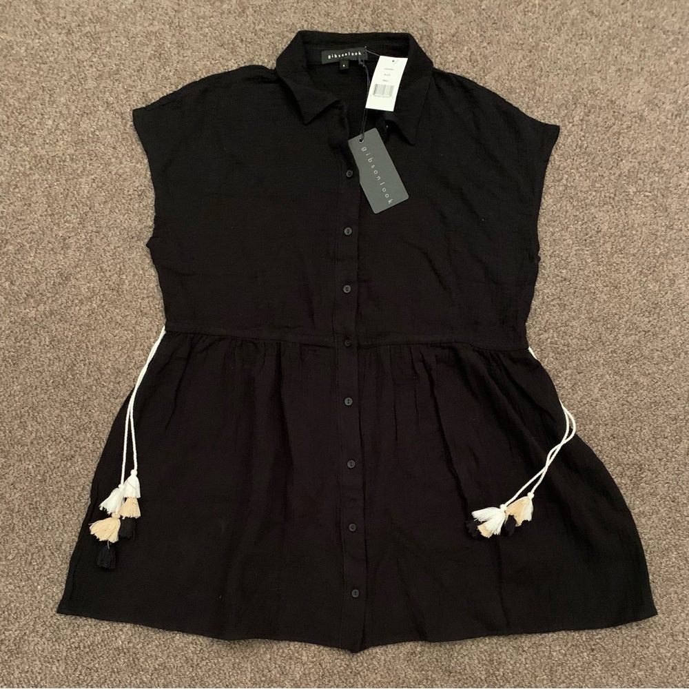 Gibsonlook Black Tassel-Accent Lakeside Cover-Up (S) - NWT - Picture 4 of 7